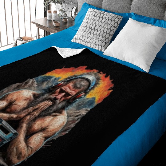 Groovy Stone Age: The Caveman in Beats Ritual Baby Blankets