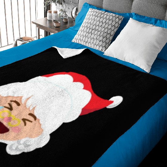 Mrs Claus Emoticons Cry Laughing Loud Christmasmrs Baby Blankets