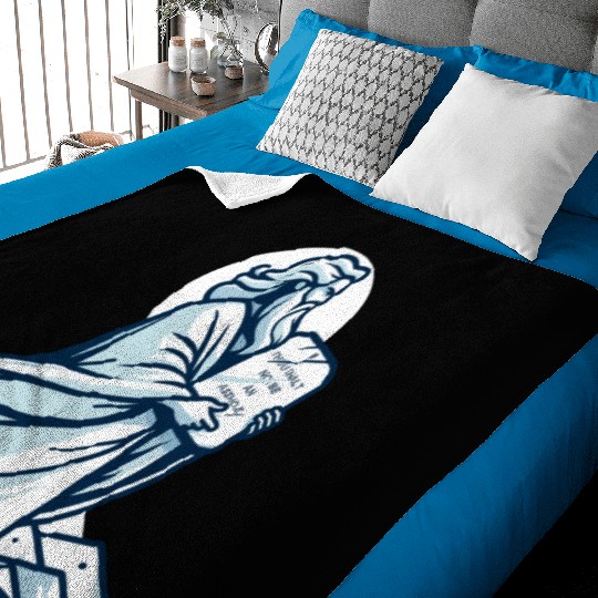 Thou shalt not be an asshole funny Moses design Baby Blankets