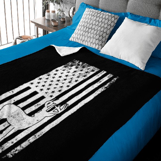 Camo US Flag Deer Elk Buck Camoflage Hunting Baby Blankets