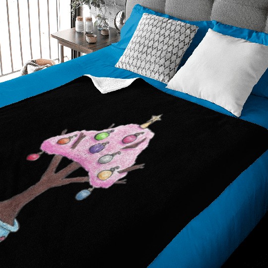 Christmas Cherry Tree Japanese Baby Blankets