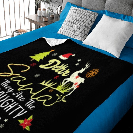 Dear Santa They Are The Naughty Ones Funny Nice Baby Blankets