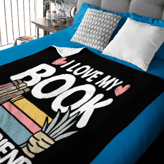 Reading I Love My Book Boyfriend Baby Blankets