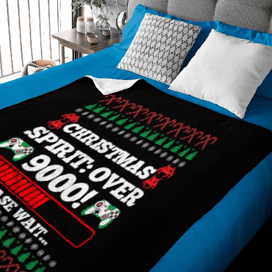 Christmas Spirit: Over 9000! Please Wait Gambling Baby Blankets