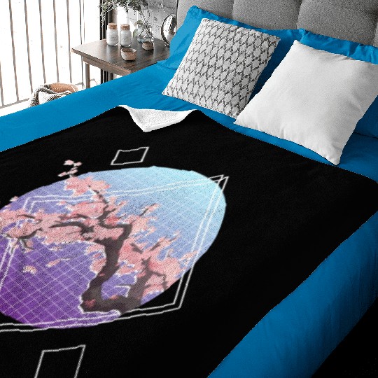 Lofi Aesthetic Sakura Cherry Blossom Tree Japanese Baby Blankets
