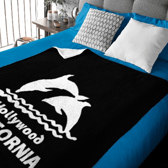 Hollywood California Dolphins Souvenirs Gifts Baby Blankets