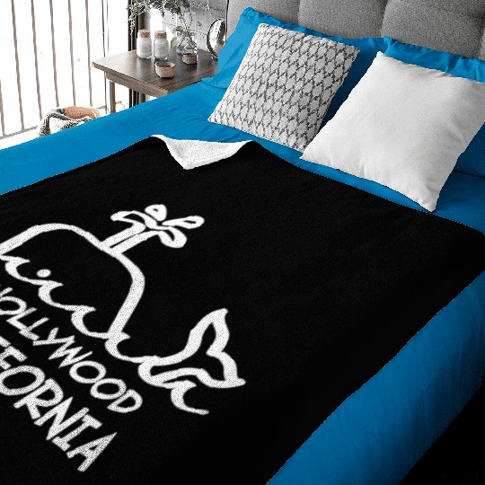 Hollywood California Whale Souvenirs Gifts Baby Blankets
