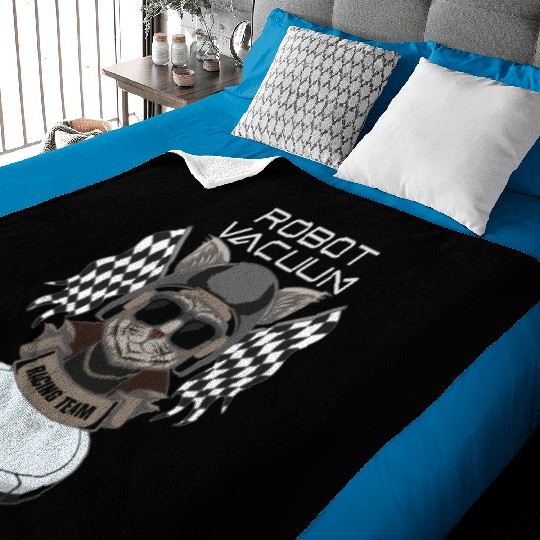Robot Vacuum Cleaner Racing Team Robot Baby Blankets