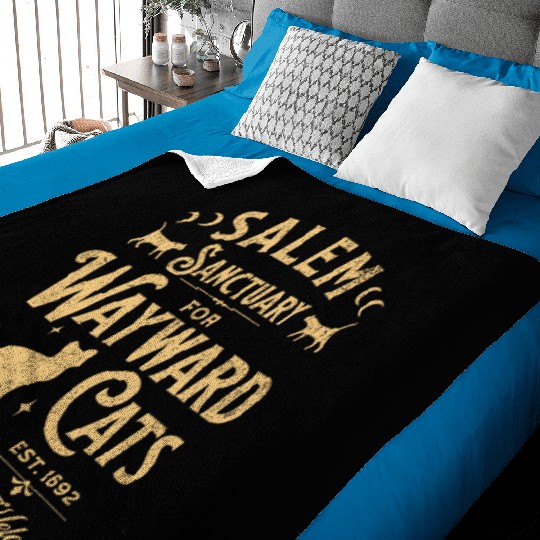 Salem Sanctuary for Wayward Cats Black Baby Blankets