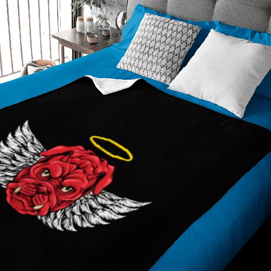 Devil Pitbull Dog Baby Blankets