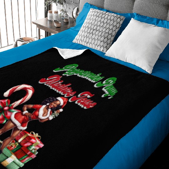 Peppermint Pinup, Mistletoe Tease Baby Blankets