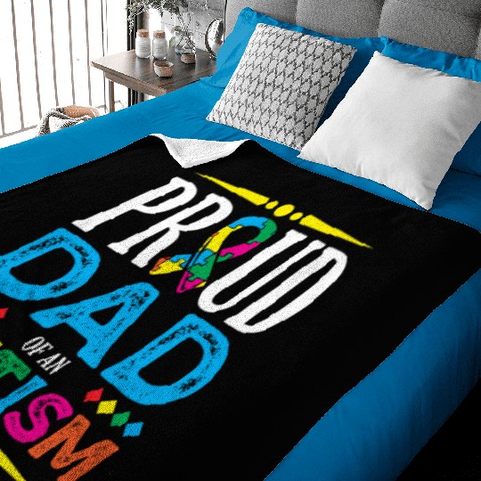 Proud Dad Of An Autism Warrior Spectrum Autistic Baby Blankets