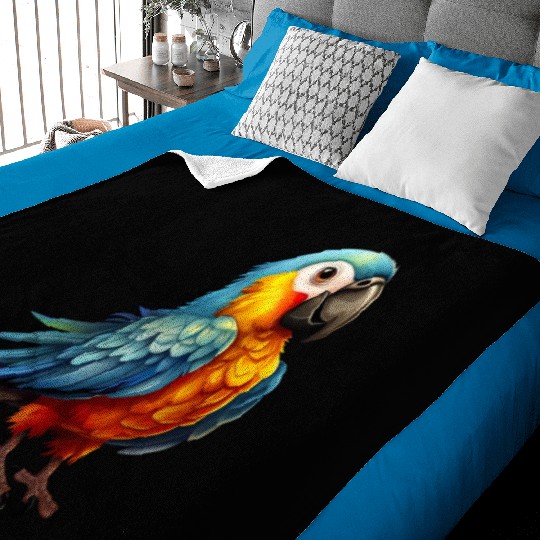 Macaw Parrot for a Bird Lover Animal Lover Baby Blankets