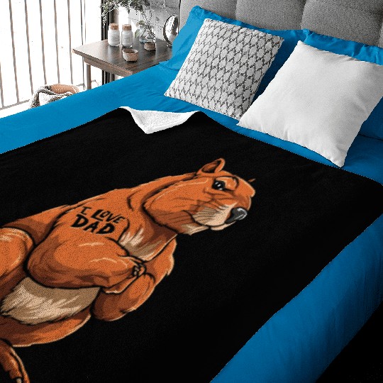 Capybara I Love Dad Baby Blankets