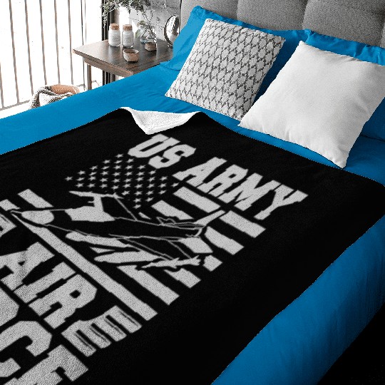 US Flag Airplane Patriotic American Pilot Baby Blankets