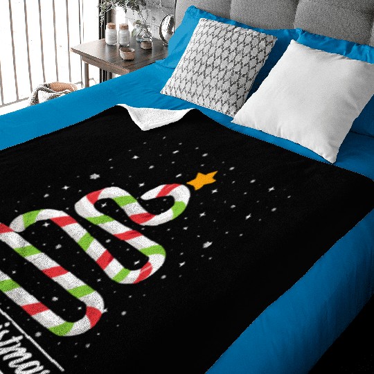 Candy Cane Tree Christmas Xmas Holidays Santa Hat Baby Blankets