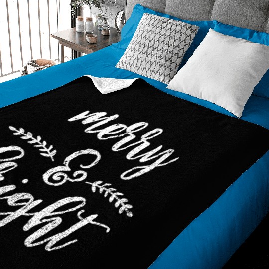 Merry And Bright Meme Funny Christmas Vintage Baby Blankets