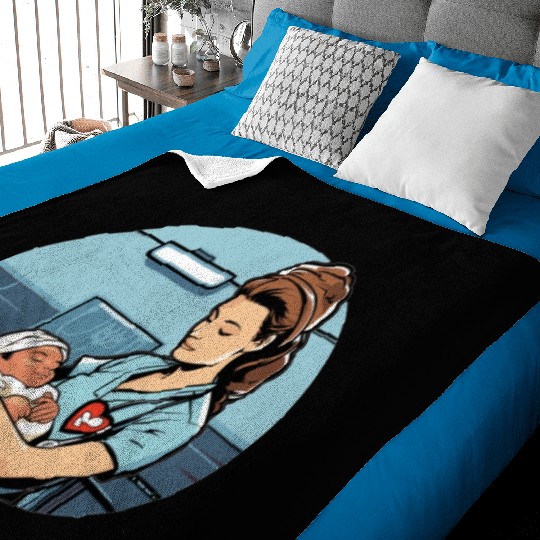 Registered Nurse Medical Medicine Neonatal Nurse Baby Blankets