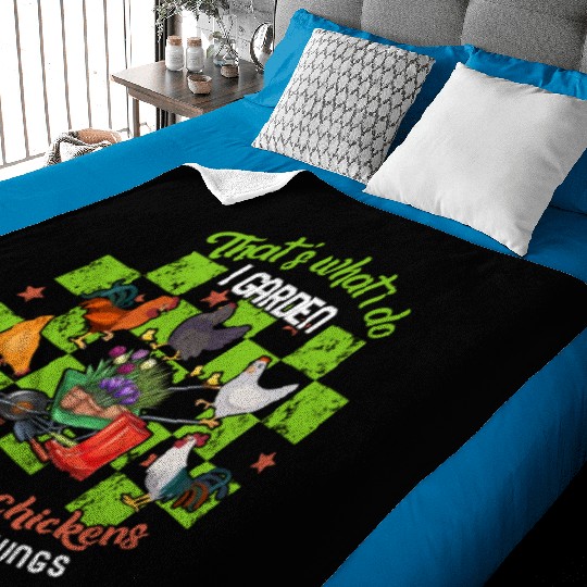 I Garden I Play With Chickens And Forget Things Baby Blankets