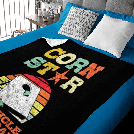 Corn Star Your Hole is My Goal Vintage Cornhole Baby Blankets