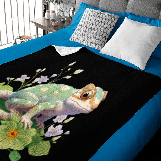 Cute Chameleon for Lizard Pet Lover Baby Blankets