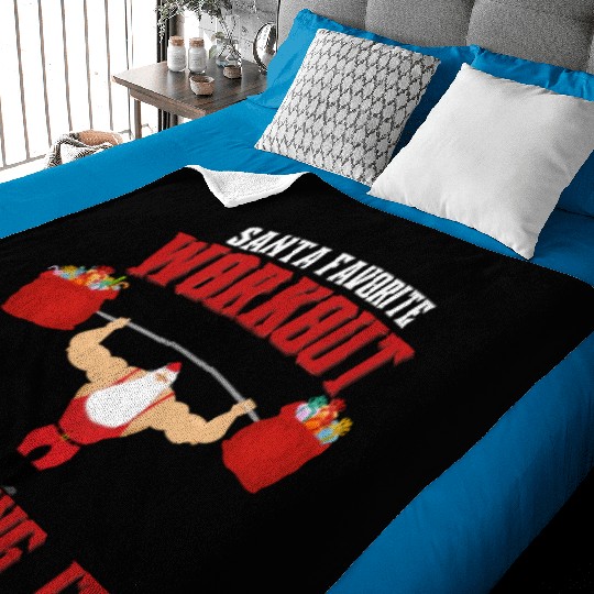 Santa's favorite workout? Sleighing it Baby Blankets