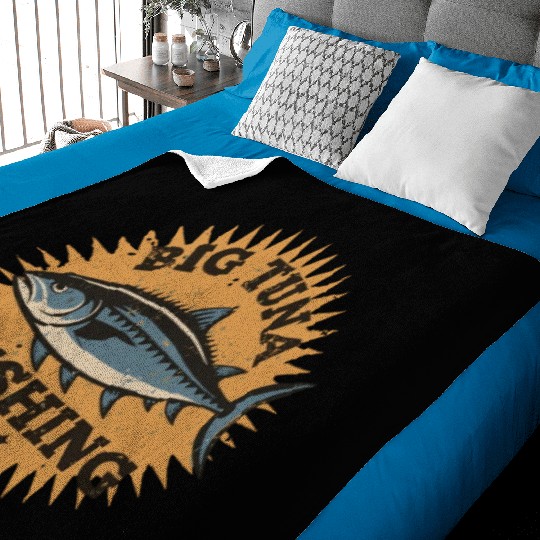 Big Tuna Fishing Vintage Design Baby Blankets