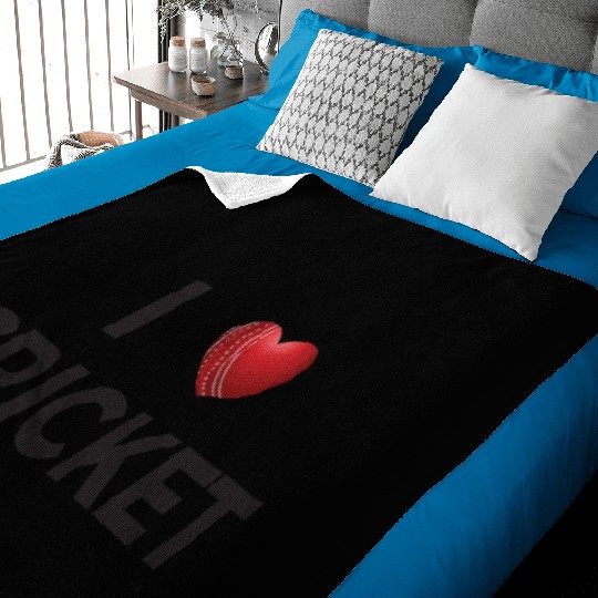 I Love Cricket Baby Blankets