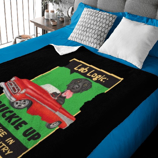 Black Lab Logic Baby Blankets