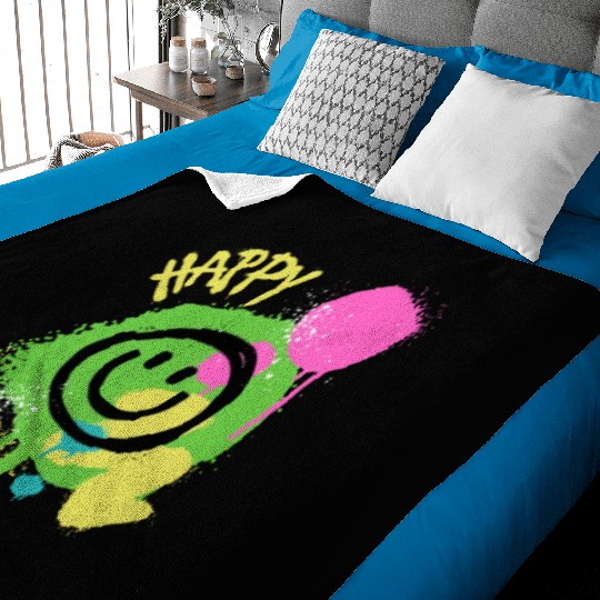 Green Black Graffiti Face Baby Blankets