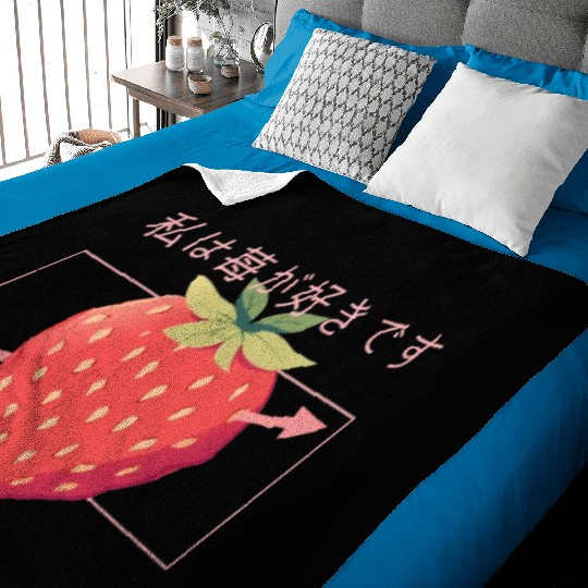 Strawberry Arrow Lovely Cute Fruit Japanese Kawaii Baby Blankets