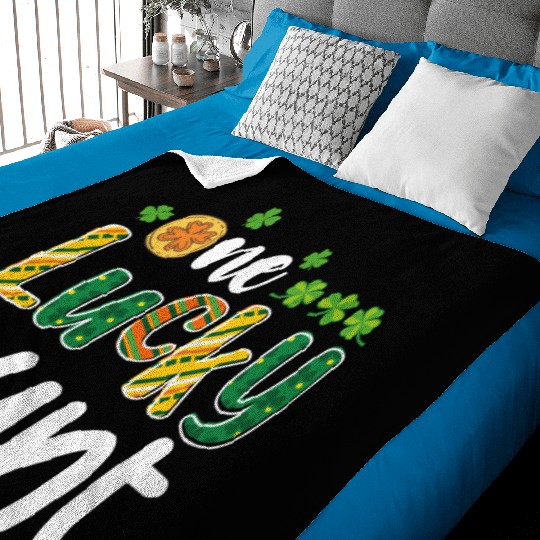 One Lucky Aunt Matching Family St Patrick's Day Baby Blankets