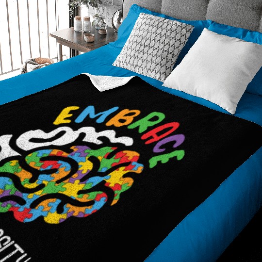 Embrace Neurodiversity Autism Brain Baby Blankets