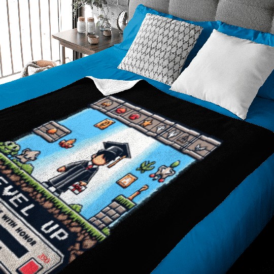 Pixel Perfect Grad: Level Up - Class of 2024 Baby Blankets