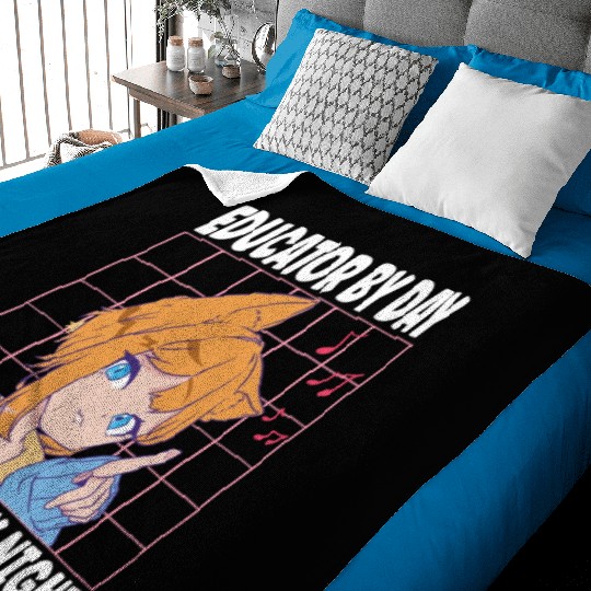 Educator By Day Anime Fan By Night Funny Women Men Baby Blankets