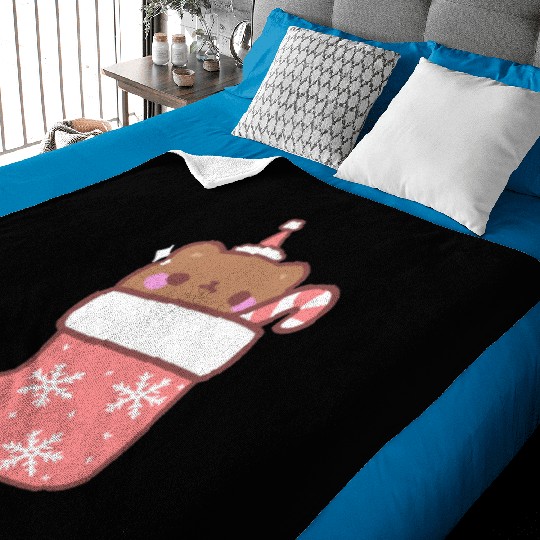 Teddy bear in a boot Baby Blankets