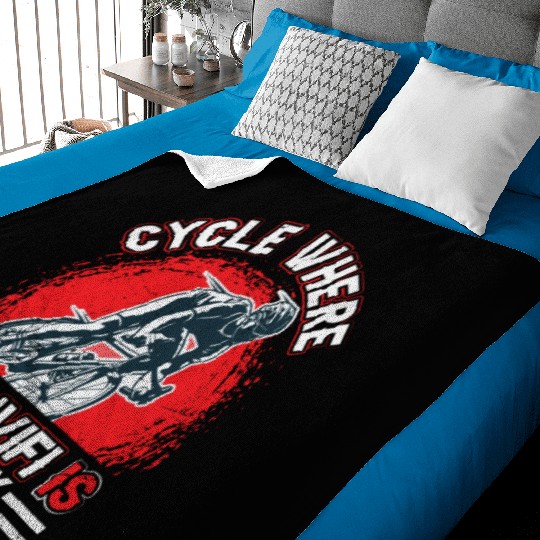 Cycle Where The Wifi Is Weak - Retro Cycling Baby Blankets