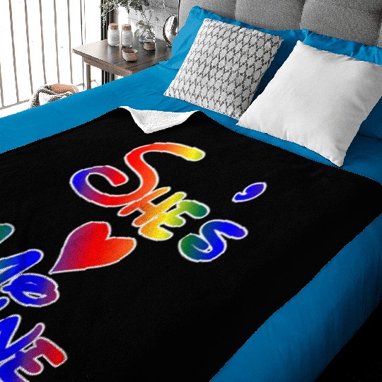 LGBT Pride I'm Her She's Mine Lesbian Couple Love Baby Blankets