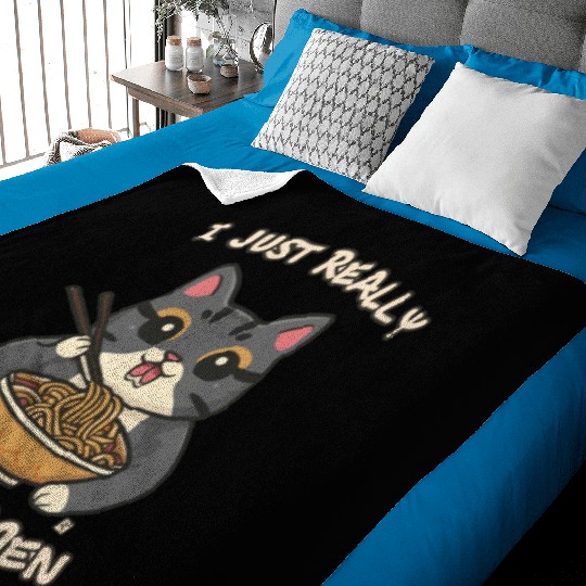 I just really love ramen cat Baby Blankets