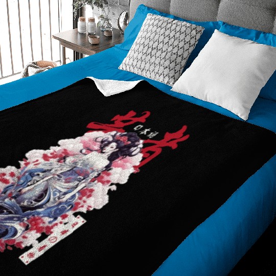 Japanese Streetwear Geisha Japan Kimono Girl Haraj Baby Blankets