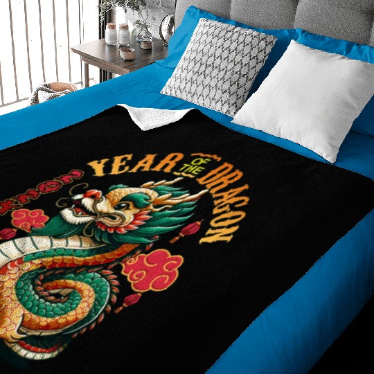 Dragon Year 2024 Embrace Lunar New Year Prosperity Baby Blankets
