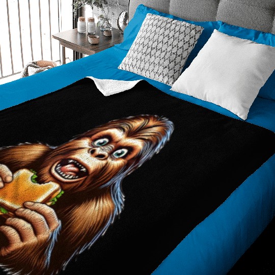 Bigfoot Discovers Grilled Cheese Sandwich Baby Blankets