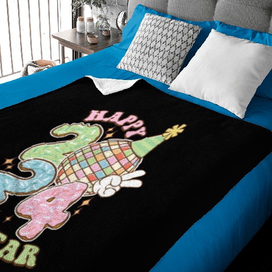 Happy New Year 2024 disco ball party Baby Blankets