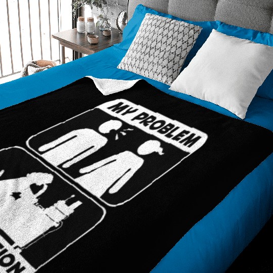 Ham Radio Operator My Problem My Pictogram Mom Dad Baby Blankets