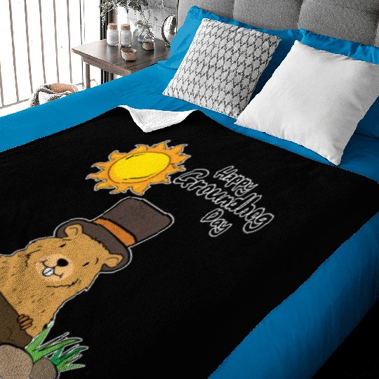 Happy Groundhog Day Animal Groundhog Spirit Rodent Baby Blankets
