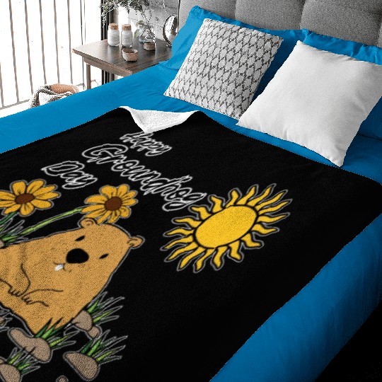 Happy Groundhog Day Animal Spirit Rodent Baby Blankets