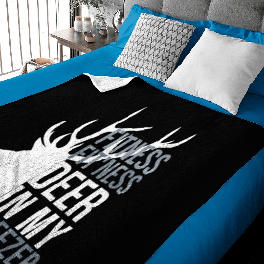 I'm Into Fitness Fit'Ness Deer In My Freezer Deer Baby Blankets