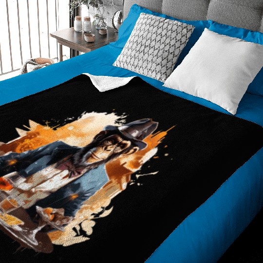 Cool Business Monkey with Drink Chimpanzee Baby Blankets