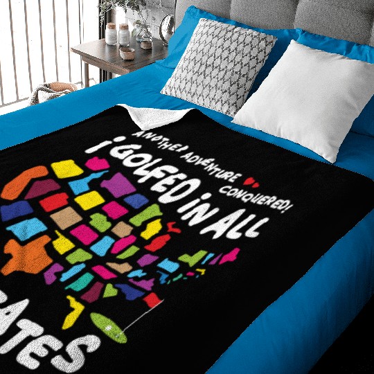 I Golfed in all 50 States USA Map Golf Bucket List Baby Blankets