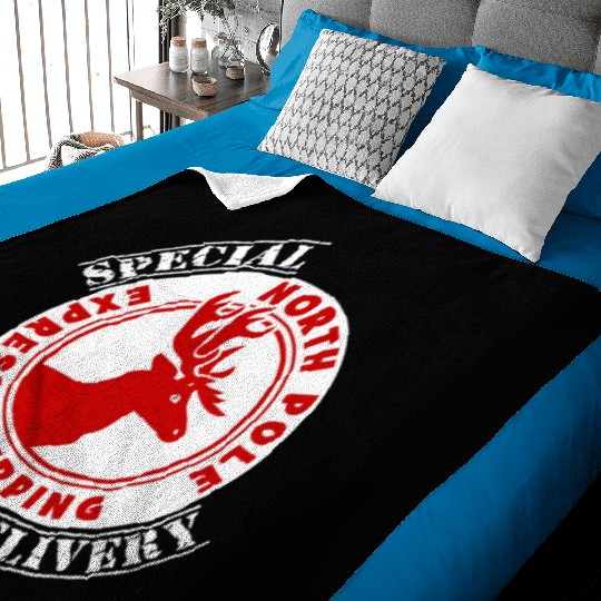 NORTH POLE SPECIAL DELIVERY Baby Blankets